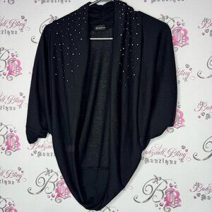 Seduction cardigan rhinestone bling diamond crystals flowy cinching cute comfy